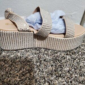 Sparkle wedge sandal